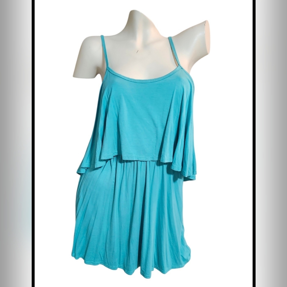 Joli Clothes Vancouver, Bamboo, Blue Sleeveless Layered Dress